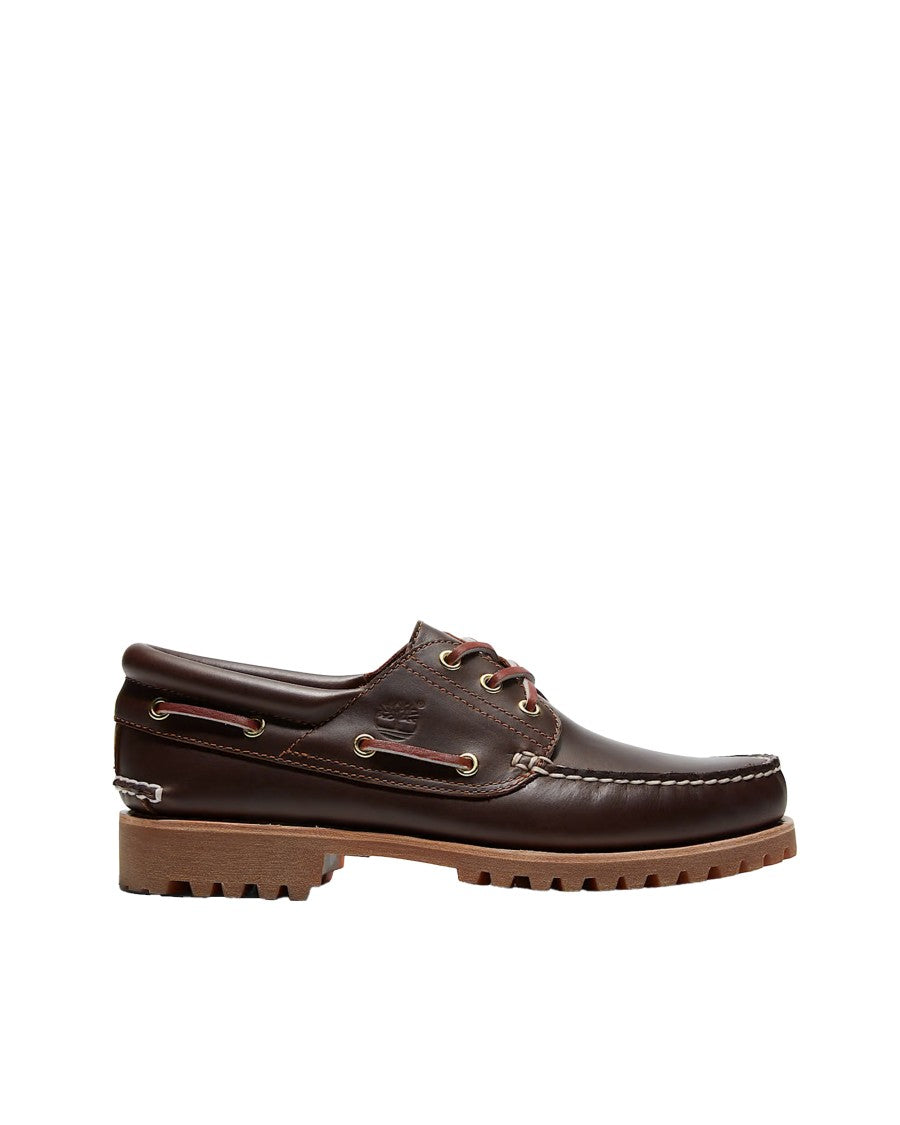Timberland Brown Authentic 3-Eye Lug Hand-Sewn Boat Shoes
