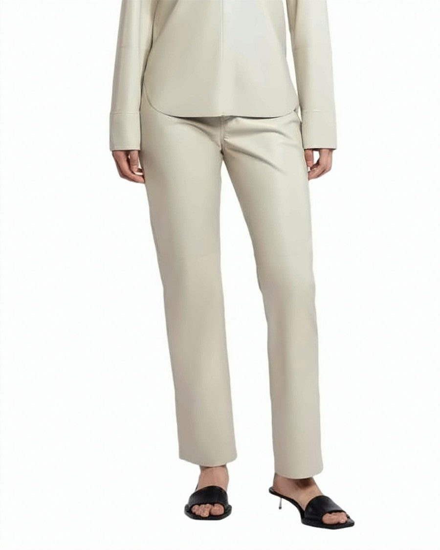 Nanushka Straight-Leg Coated Pants