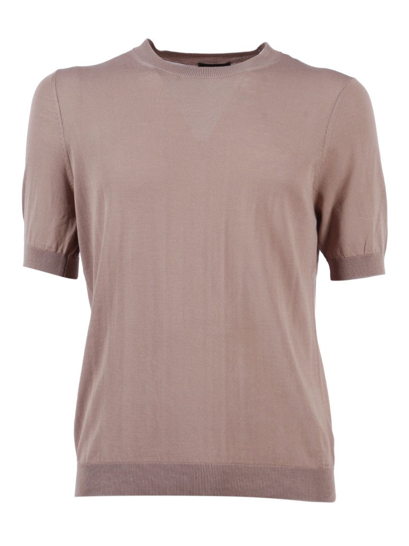 Ballantyne Brown Cotton Short-Sleeved Pullover