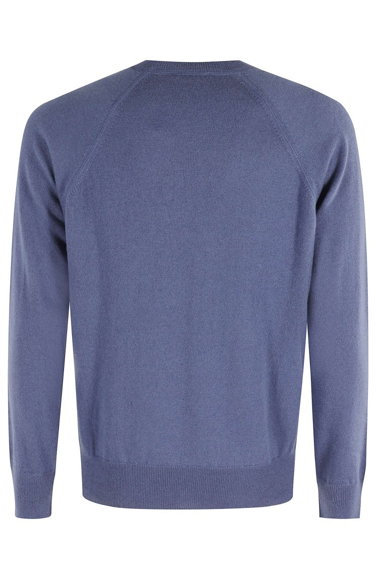 Kangra Crew Neck Long Sleeve Wool Sweater In Powder Blue