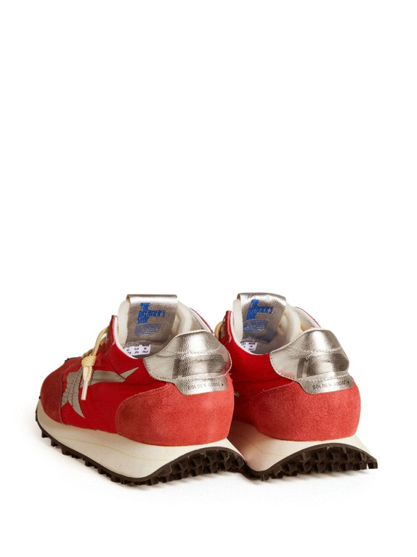 Golden Goose Red Sneakers With Silver Star Accents
