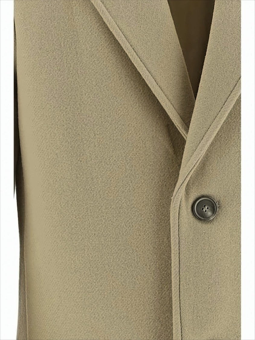 Ami Paris Tailored Wool Coat With Classic Lapel