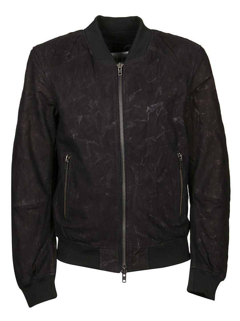 S.W.O.R.D 6.6.44 Leather Textured Bomber Jacket
