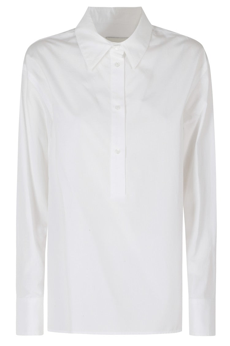 Loulou De Saison White Colin Oversized Cotton Polo Shirt
