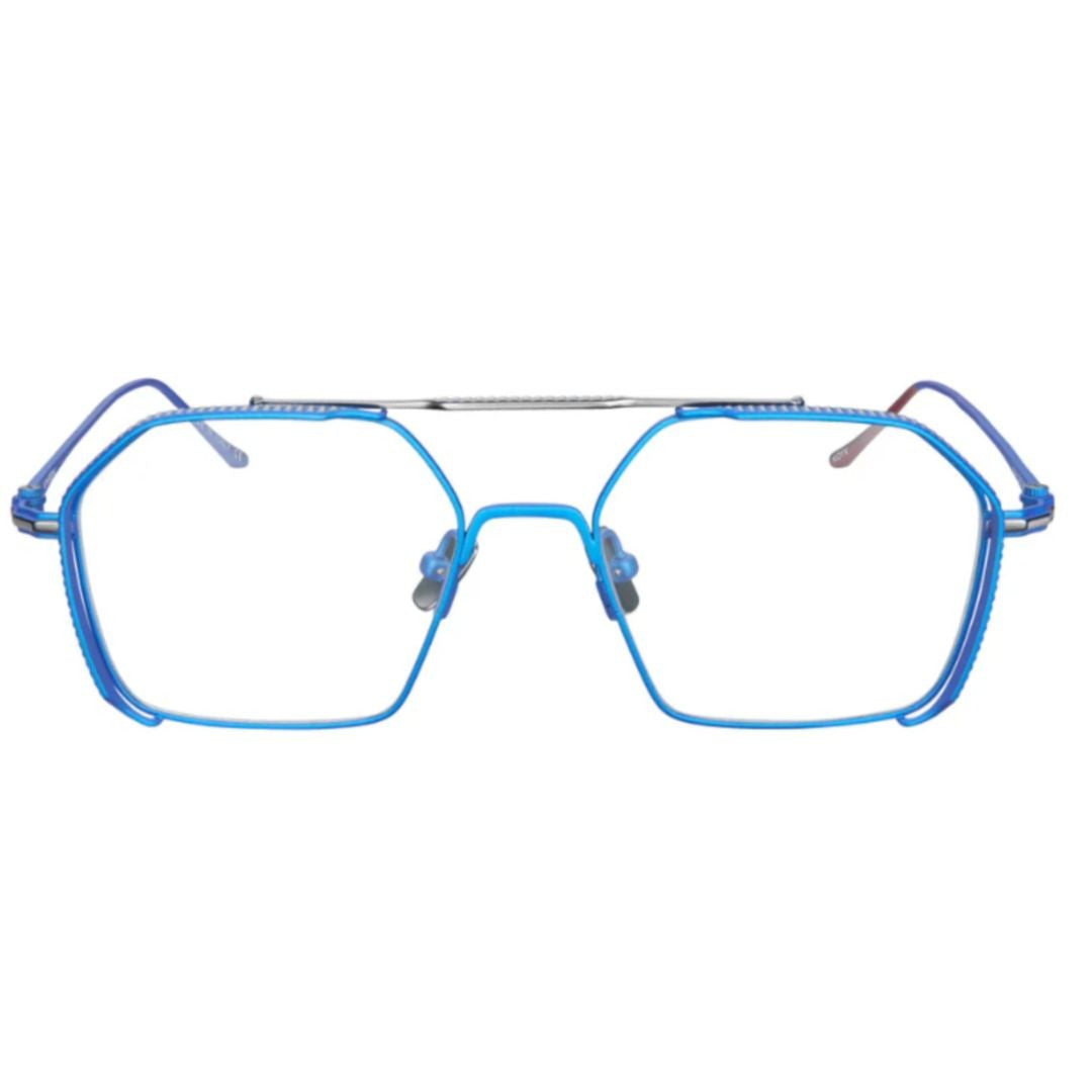 Vysen Koyv Collection Kv-4 Geometric Titanium Eyeglasses In Vibrant Blue