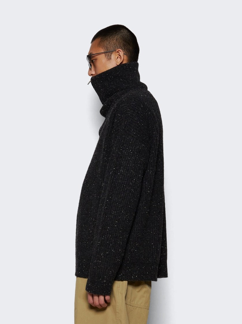 Maison Margiela Shetland Wool Zip Sweatshirt - Charcoal