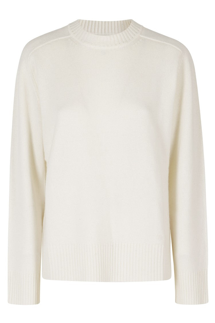 Loulou De Saison Ivory Baltra Embroidered Pure Cashmere Sweater