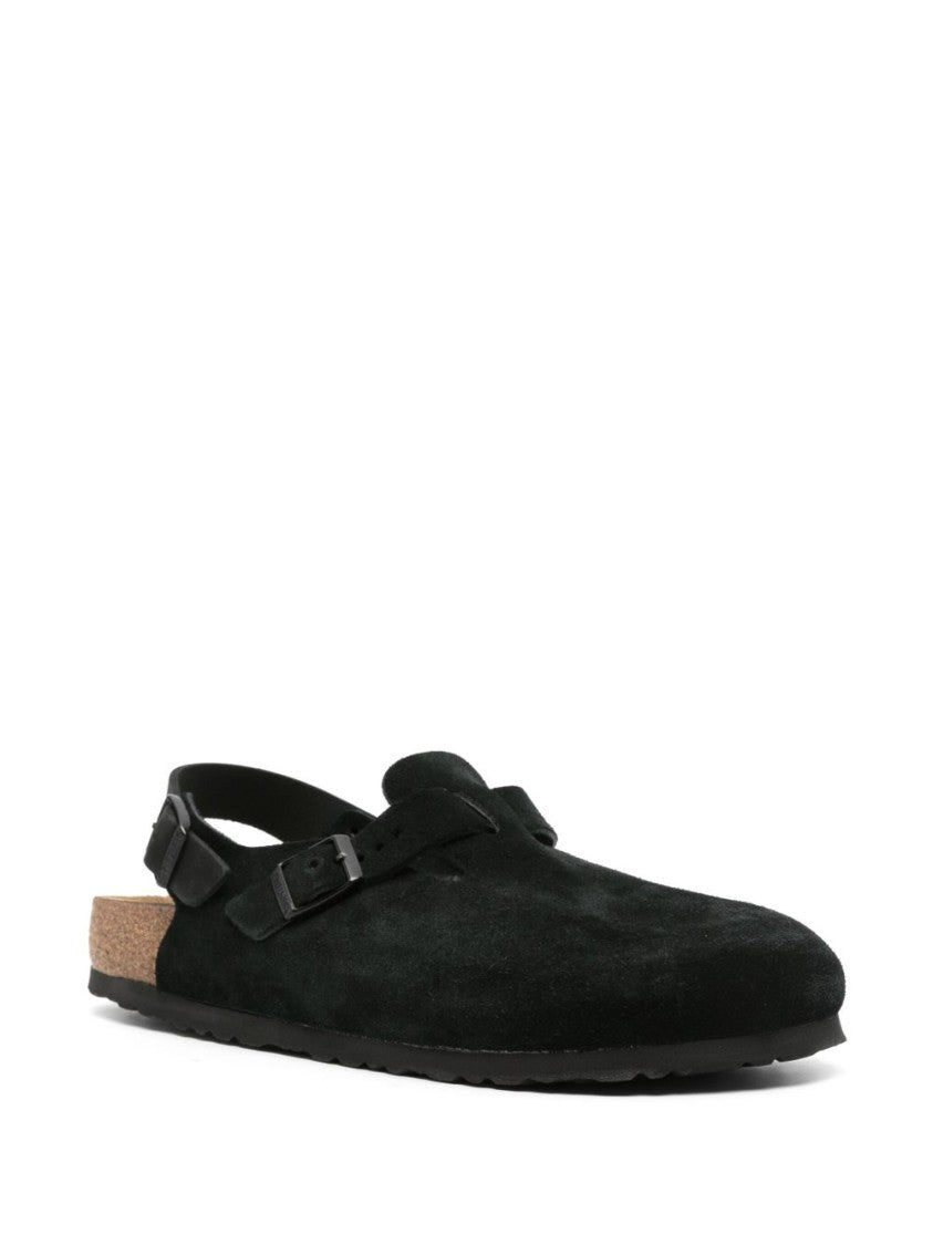 Birkenstock Closed-Toe Black Suede Sandals With Adjustable Straps
