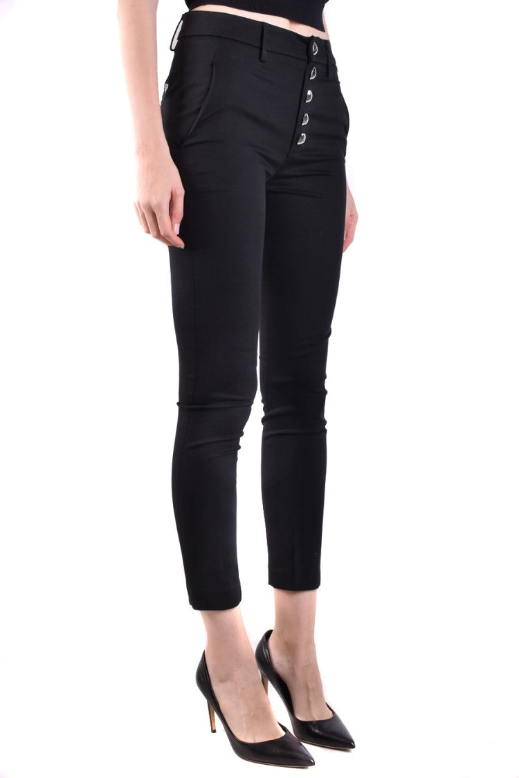 Dondup Cropped Black Slim-Fit Button Fly Jeans
