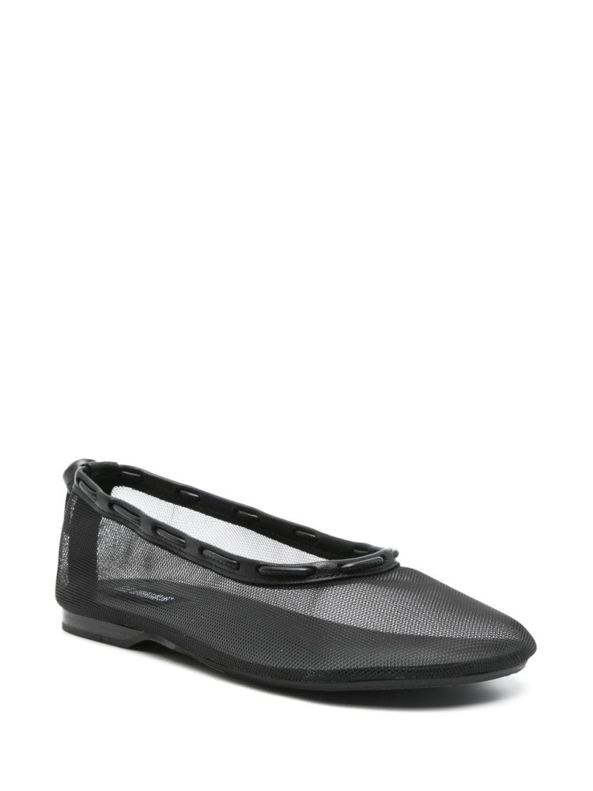 Alohas Rounded Toe Black Ballerinas With Mesh Upper