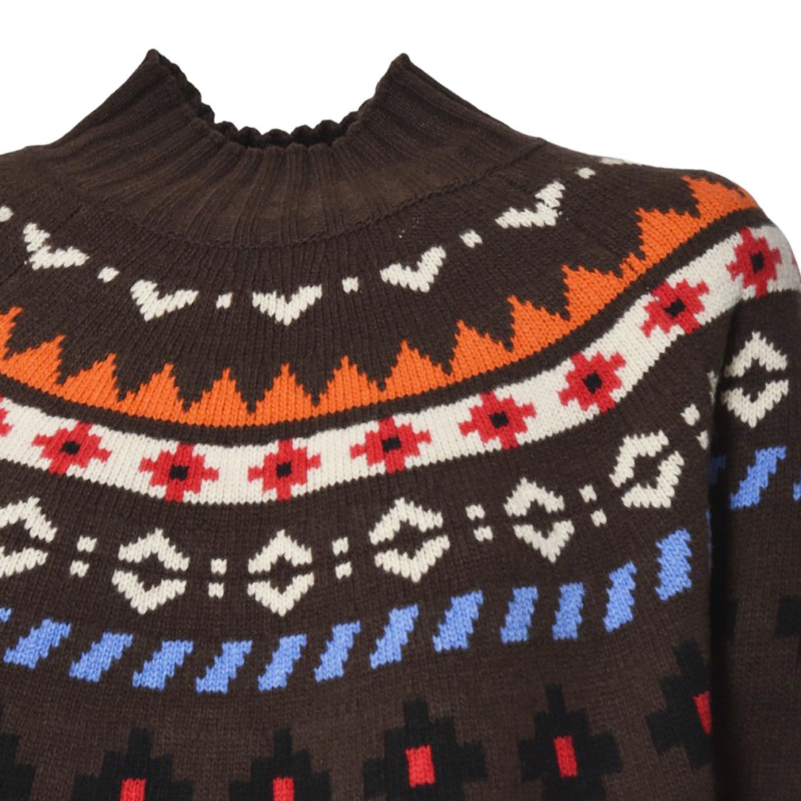 Max Mara Knit Sweater With Intricate Folk-Inspired Design