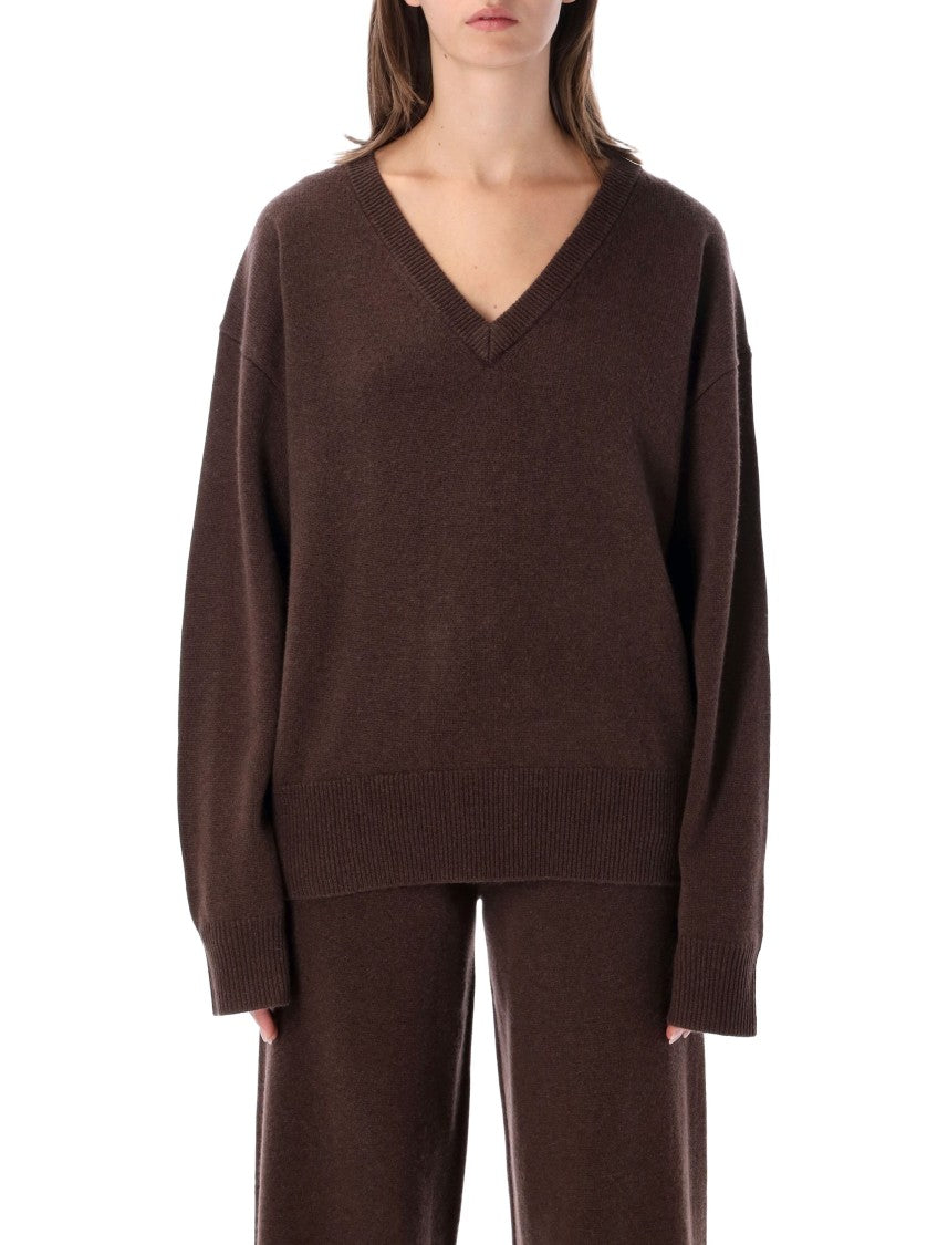 Rhea Relaxed-Fit Deep V-Neck Knit Sweater