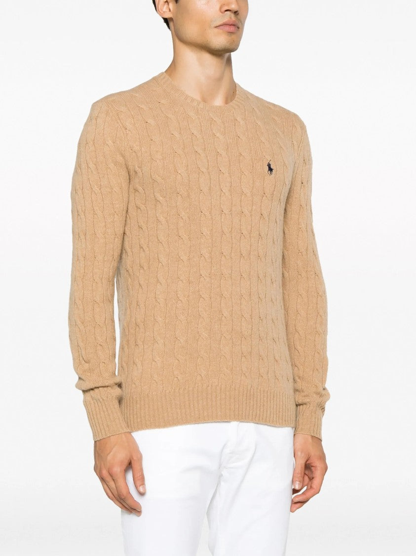 Polo Ralph Lauren Classic Cable Knit Long Sleeve Pullover With Embroidered Logo