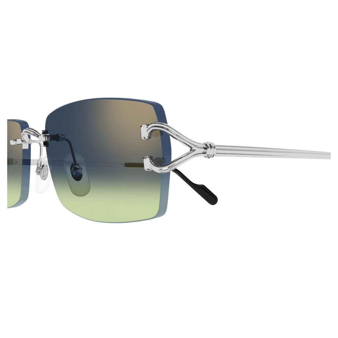 Cartier Rimless Sunglasses With Rectangular Gradient Lenses