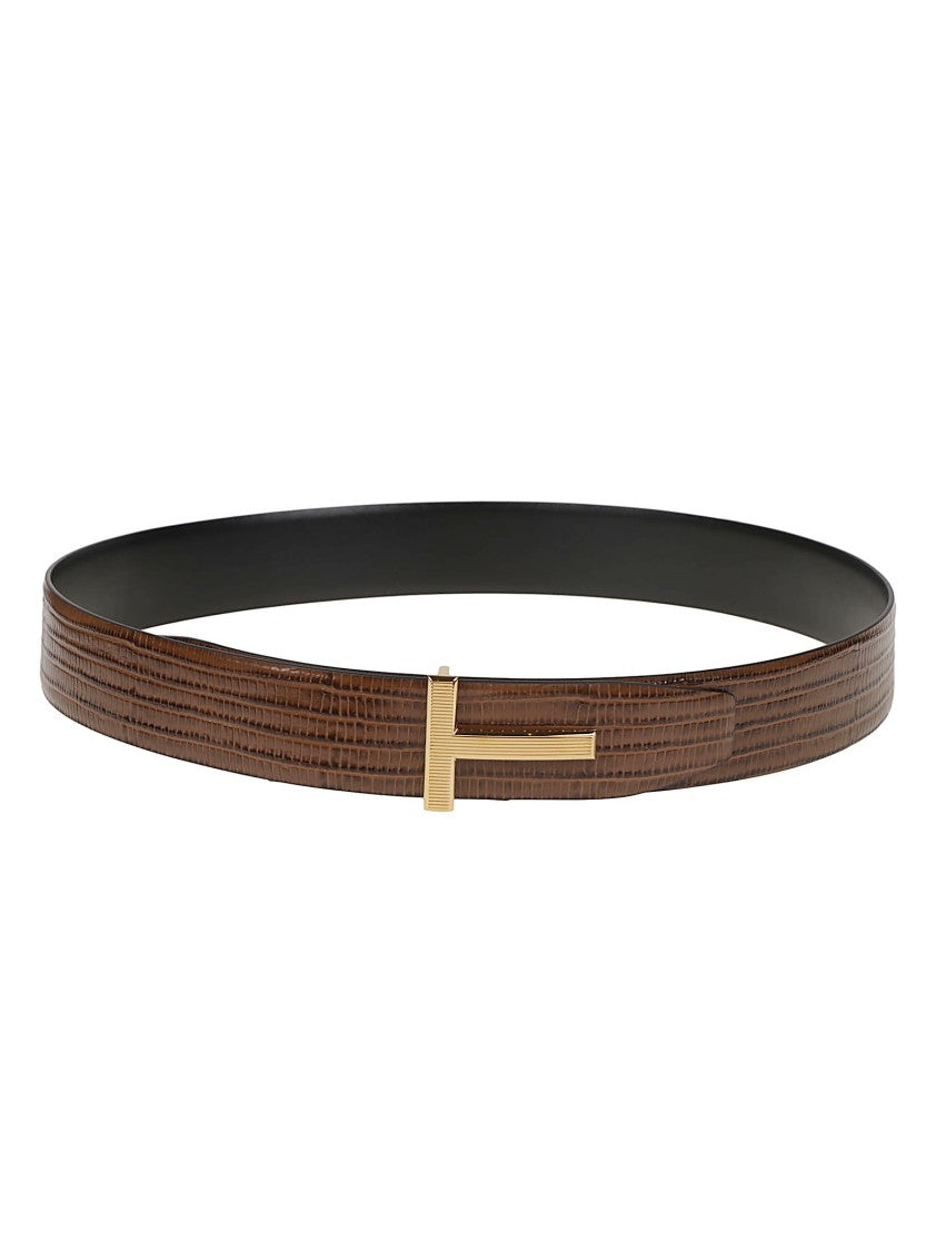 Tom Ford Printed Tejus T Reversible Calf Leather Belt