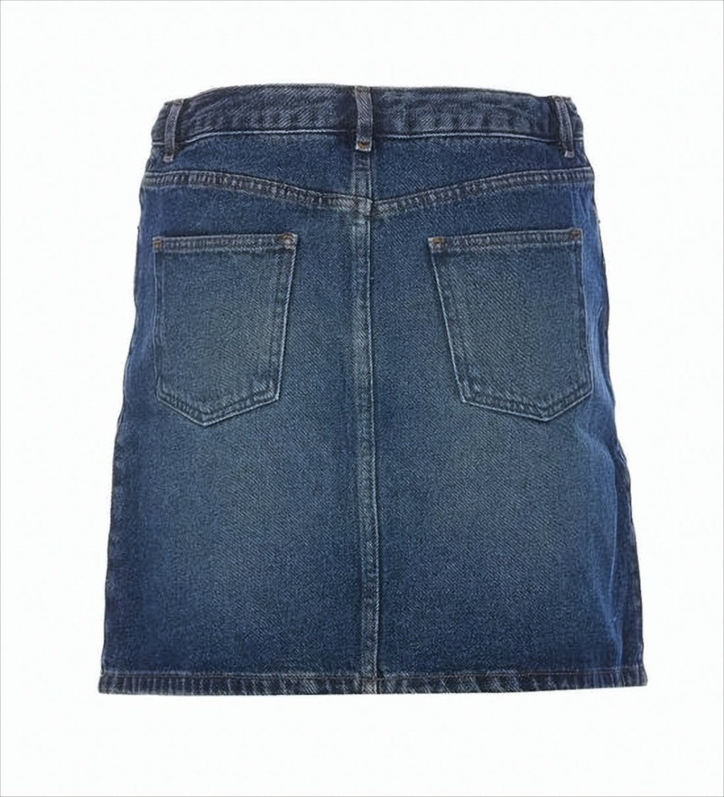 A.P.C. Classic Blue Denim Midi Skirt