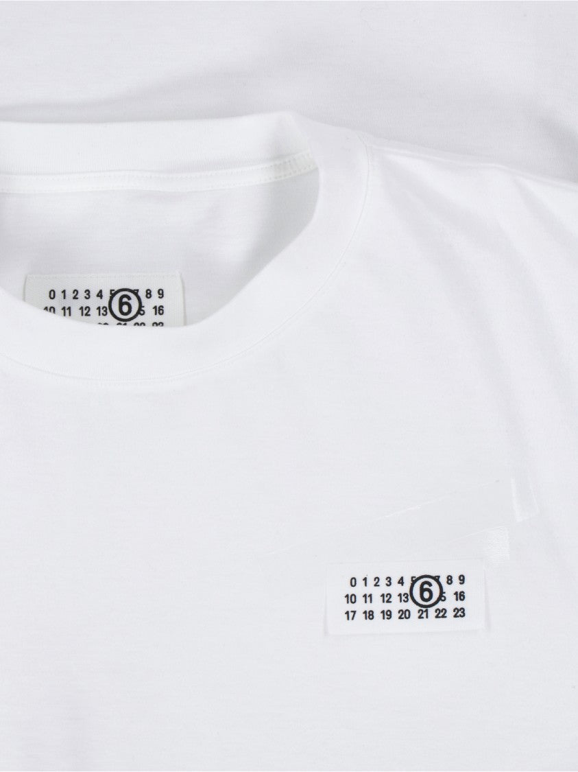 Mm6 By Maison Margiela Minimalist Cotton T-Shirt With Tonal Logo Patch