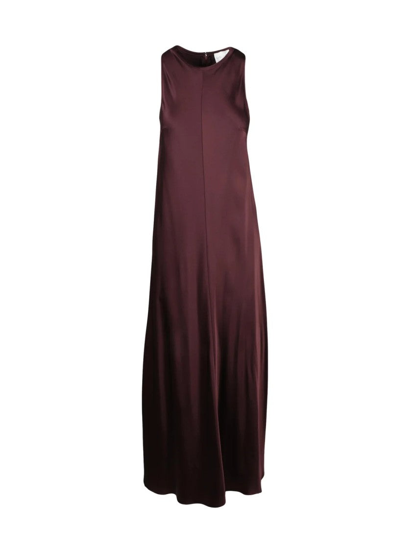 Forte Forte Brown Acetate-Blend Zip Long Satin Dress