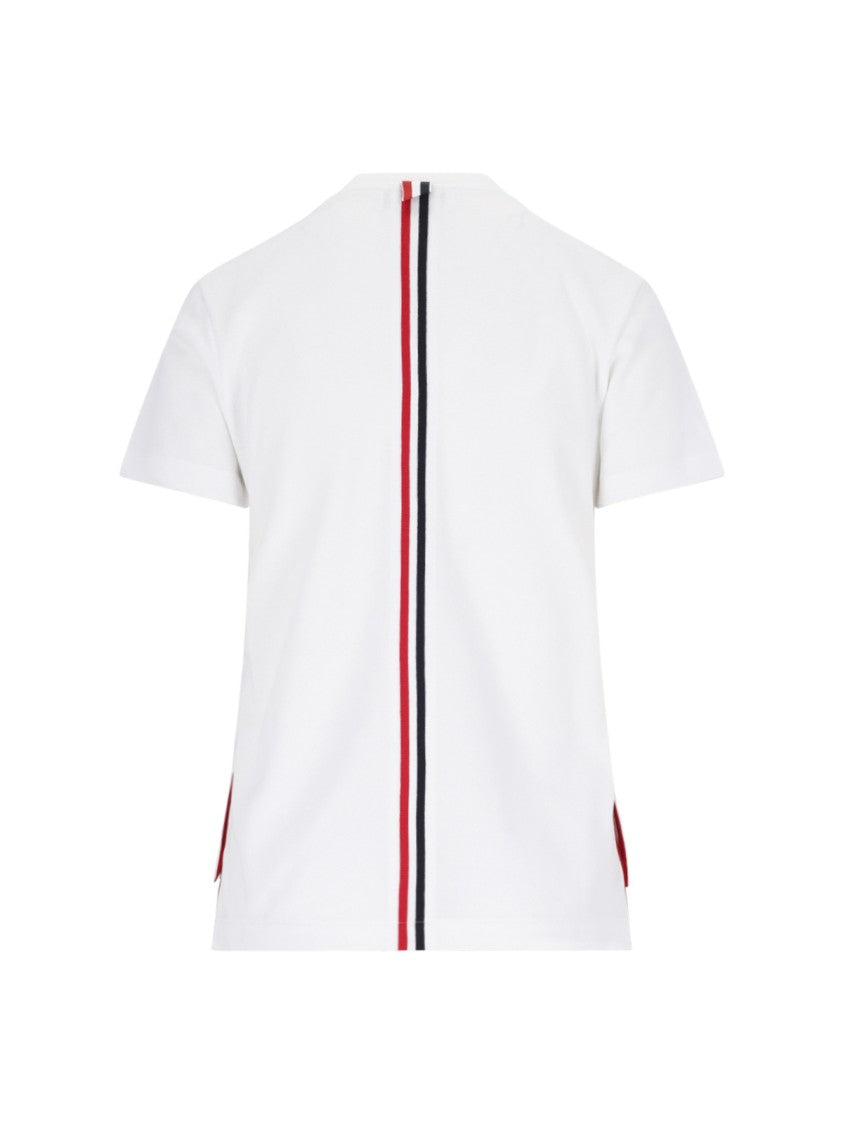 Thom Browne Logo T-Shirt, In White Cotton