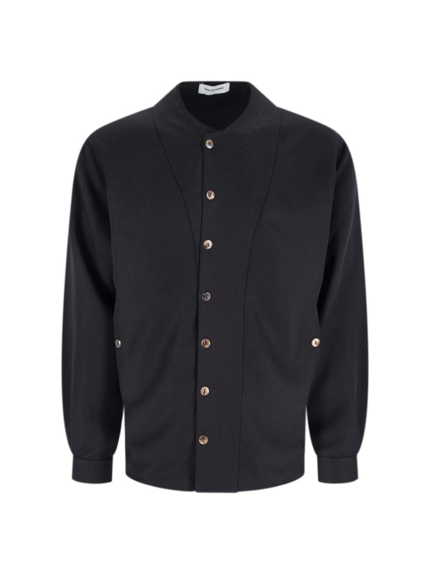 Kiko Kostadinov Classic Black Knit Sweater With Ribbed Cuffs And Hem