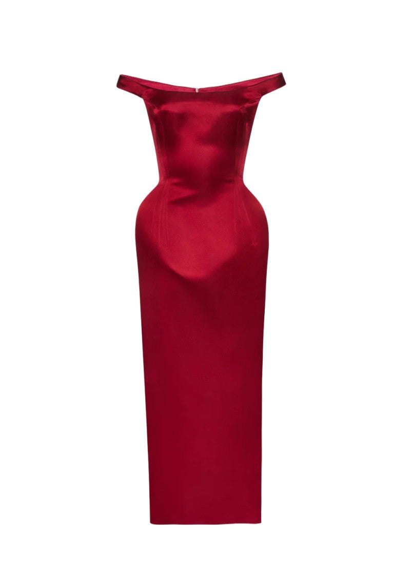 Magda Butrym Silk Midi Dress With Fitted Bodice