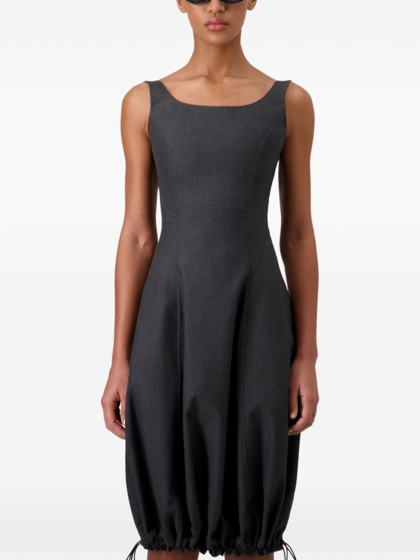 Coperni White Fitted Bodice Bubble Hem Dress