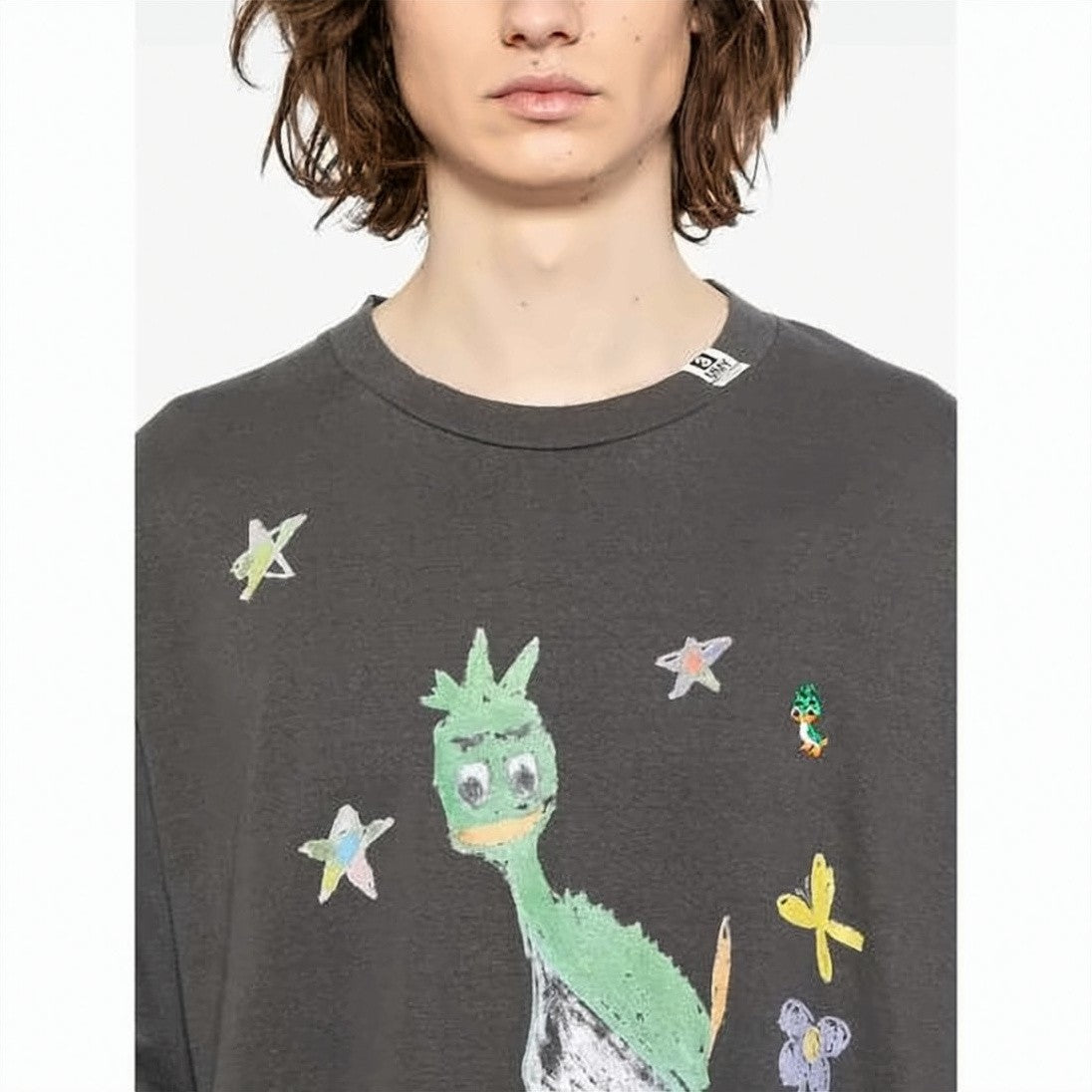 Maison Mihara Yasuhiro Short-Sleeve Graphic T-Shirt With Playful Bird Motif