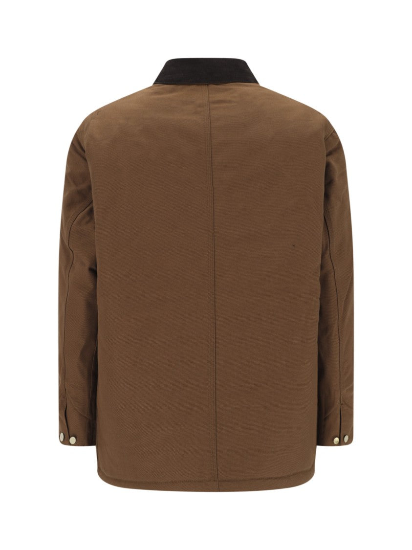 Carhartt Wip Brown Og Chore Velvet-Collar Cotton Jacket