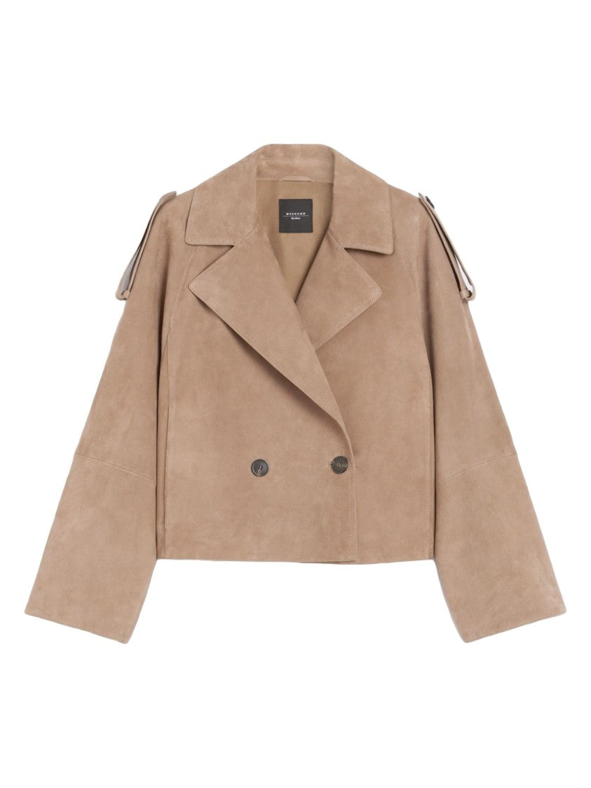 Max Mara Double-Breasted Lambskin Jacket With Boxy Silhouette