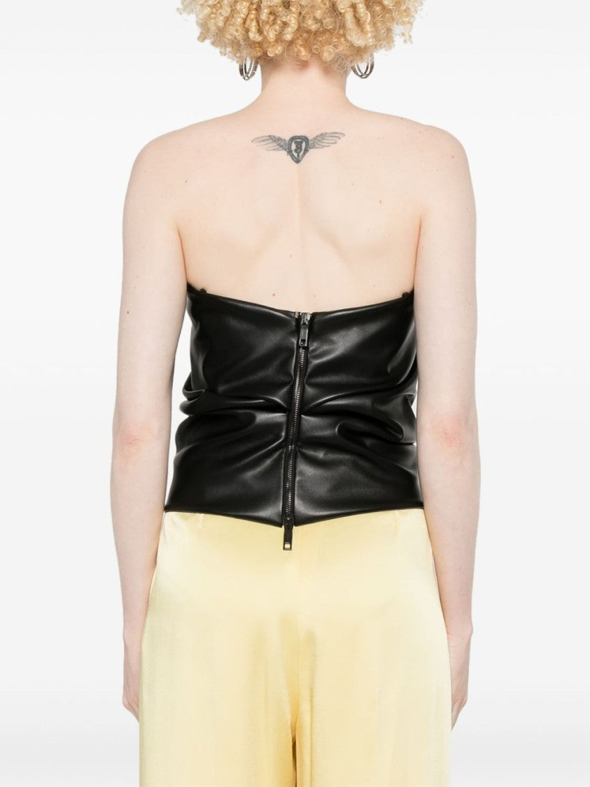 Sportmax Gathered Bandeau Top With V-Back Design