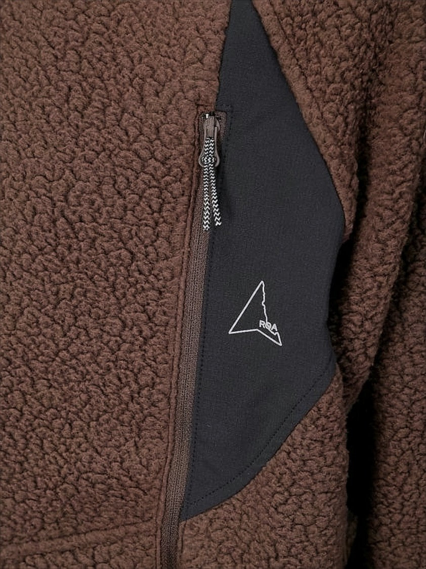 Roa Cropped Jacket With Contrasting Panels And Plush Texture