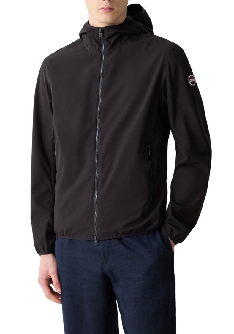 Colmar Originals Hooded Black Jacket With Zip Closure