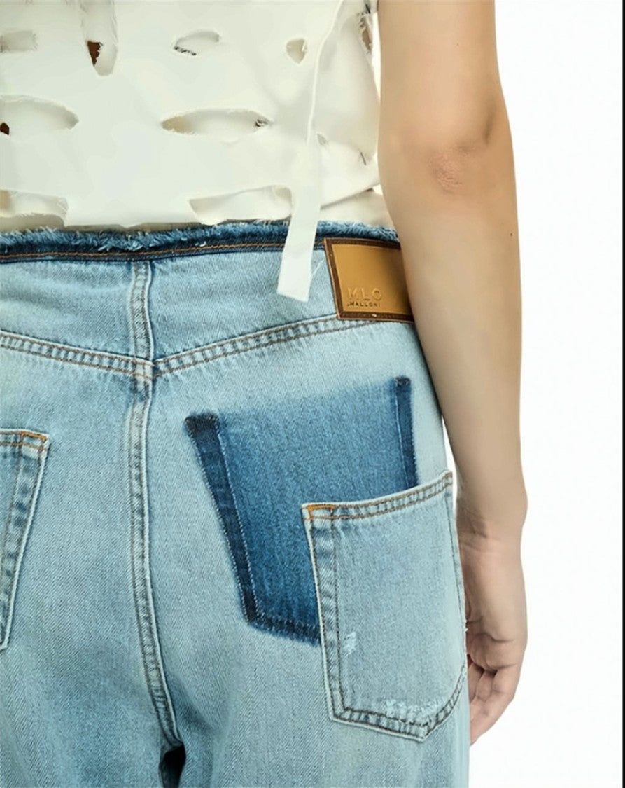 Mlo Washed Relaxed Straight-Leg Denim Pants