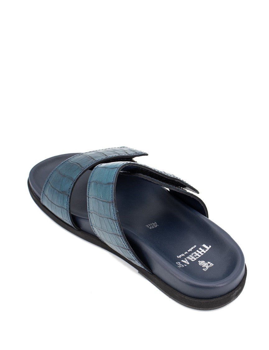 Thera's Blue Double Strap Heeled Sandals