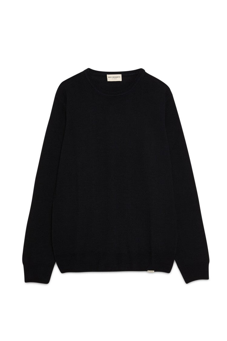 Roy Rogers Roy Roger’S Men’S Black Crew Neck Sweater.
