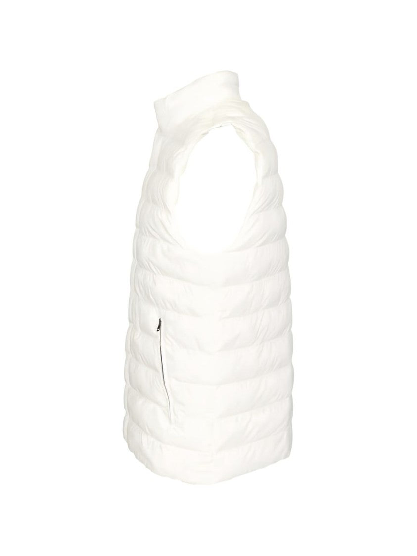 Herno Stand Collar White Quilted Jacket