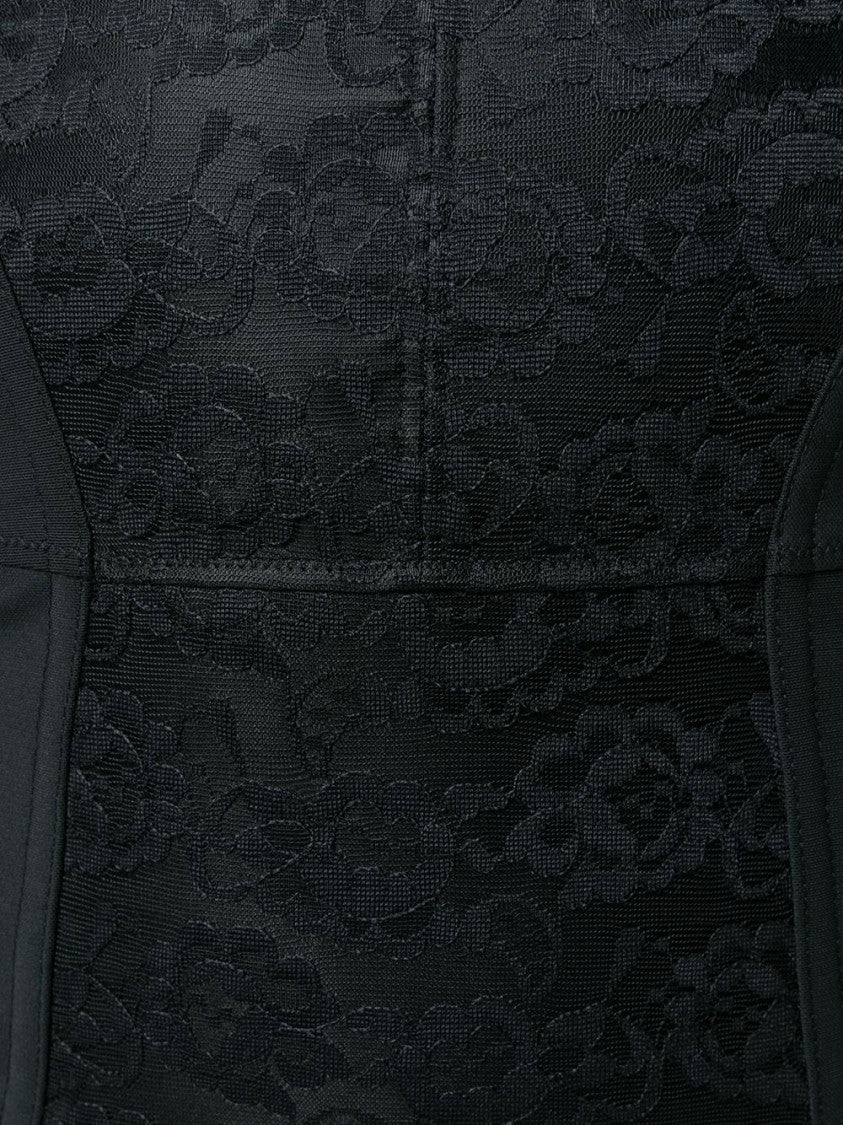 Dolce & Gabbana Structured Lace-Detail Fitted Mini Dress