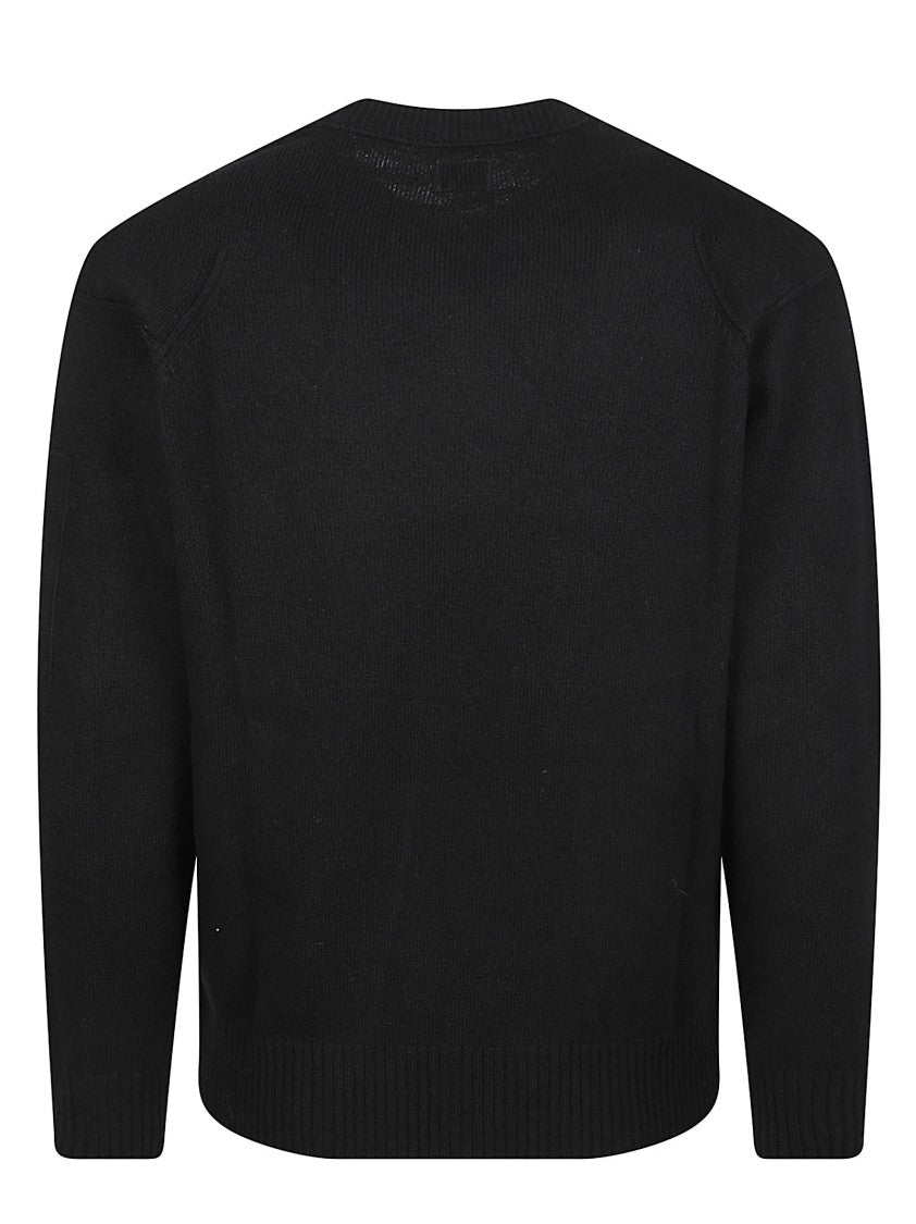 C.P. Company Black Lens Solid Knit Crewneck Wool-Blend Sweater