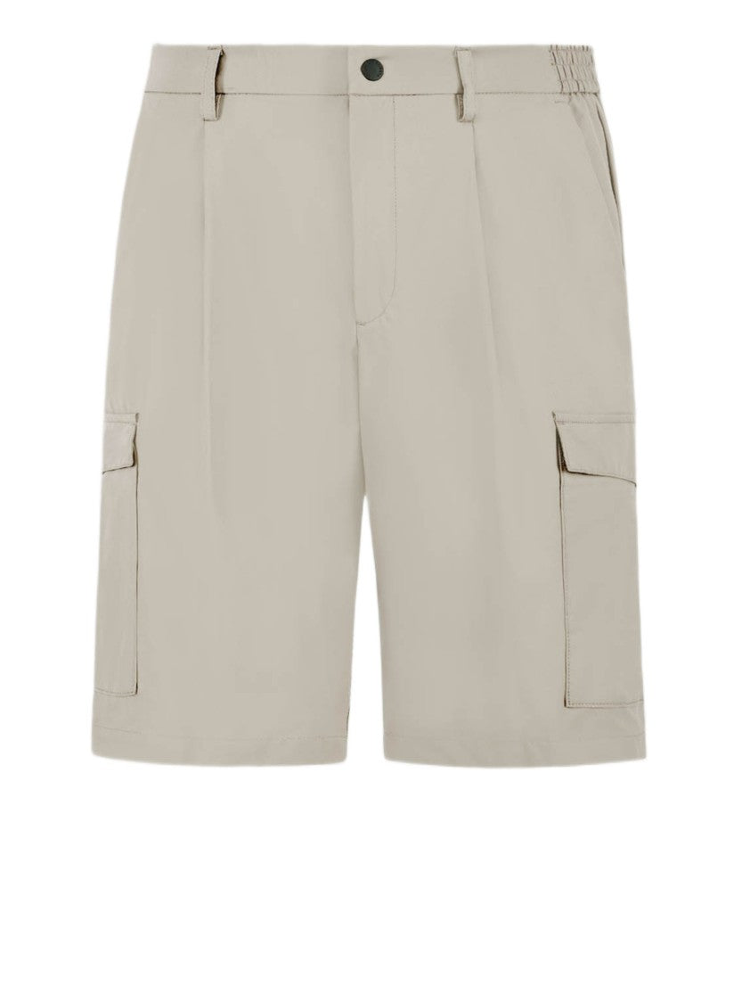 People Of Shibuya Minimalist Beige Shorts With Cargo Pockets And Comfortable Waistband