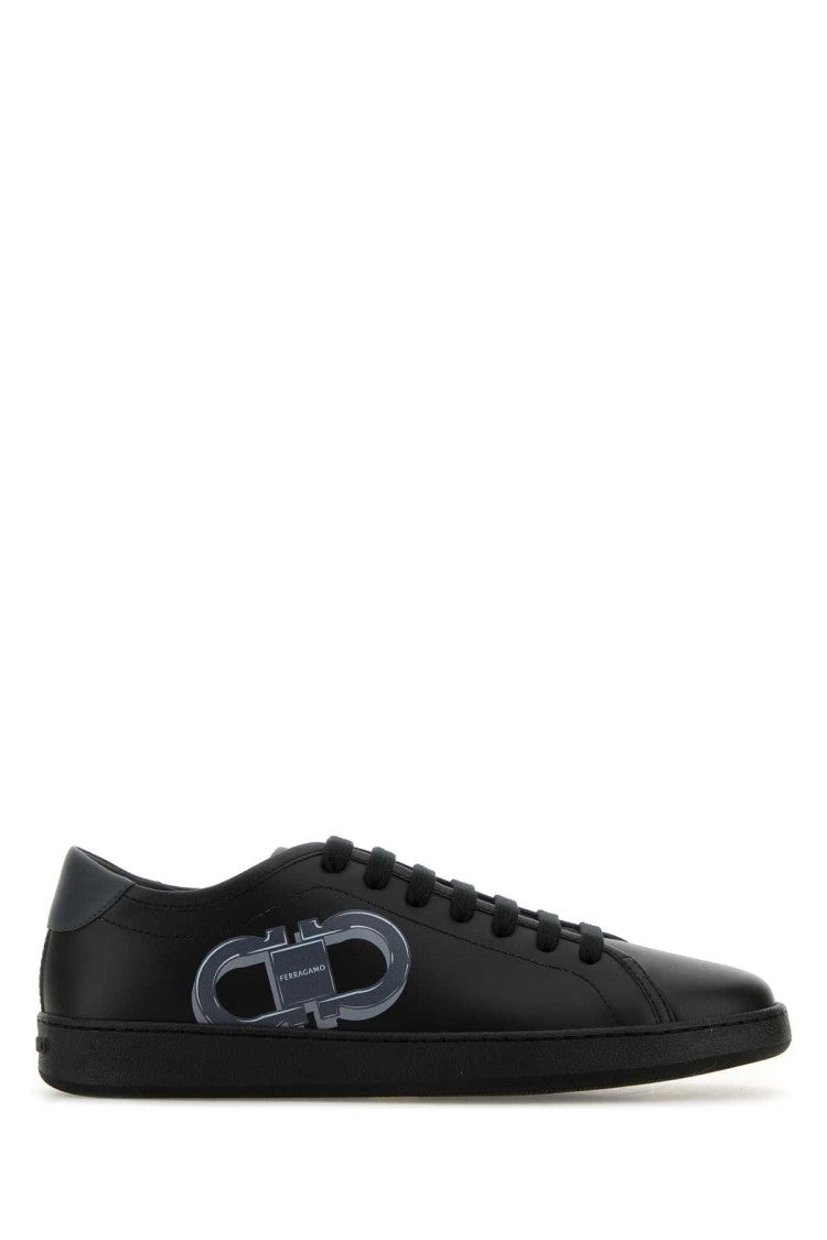 Salvatore Ferragamo Black Leather Brandy 1 Sneakers