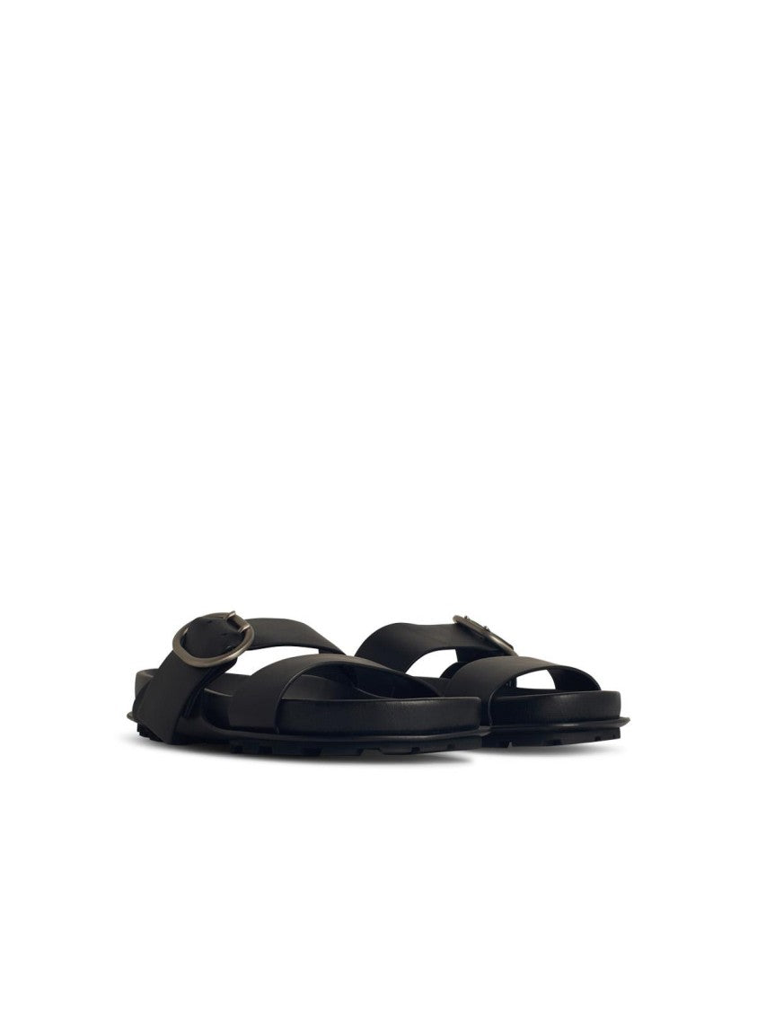 Jil Sander Black Leather Slippers
