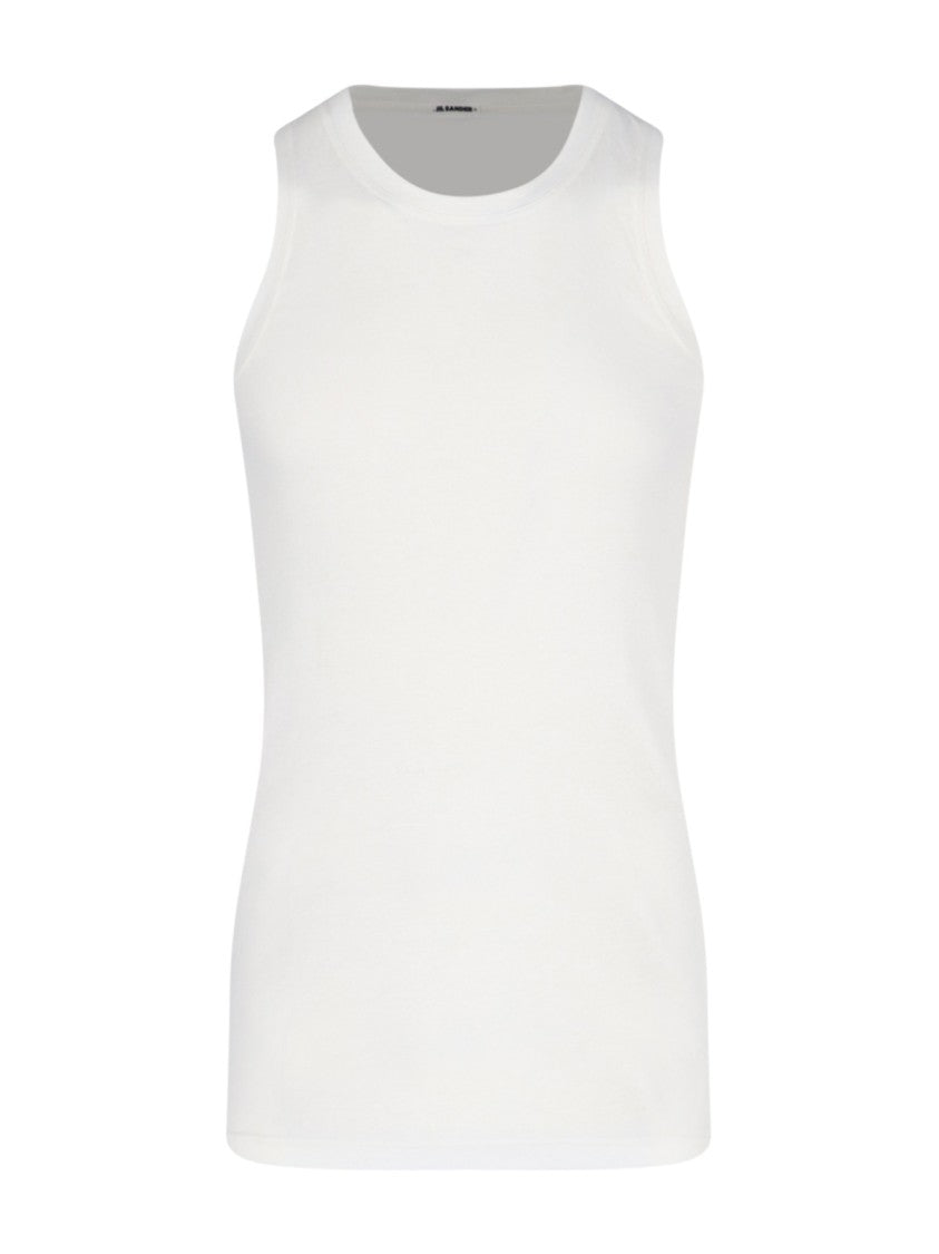 Jil Sander Cotton T-Shirt and Tank Top Set in Neutral Shades