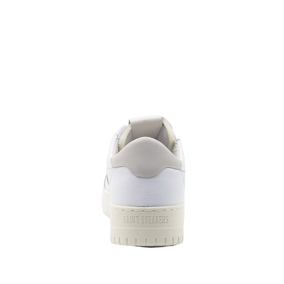 Saint Sneakers White Leather Sneakers With Green Side Stripe
