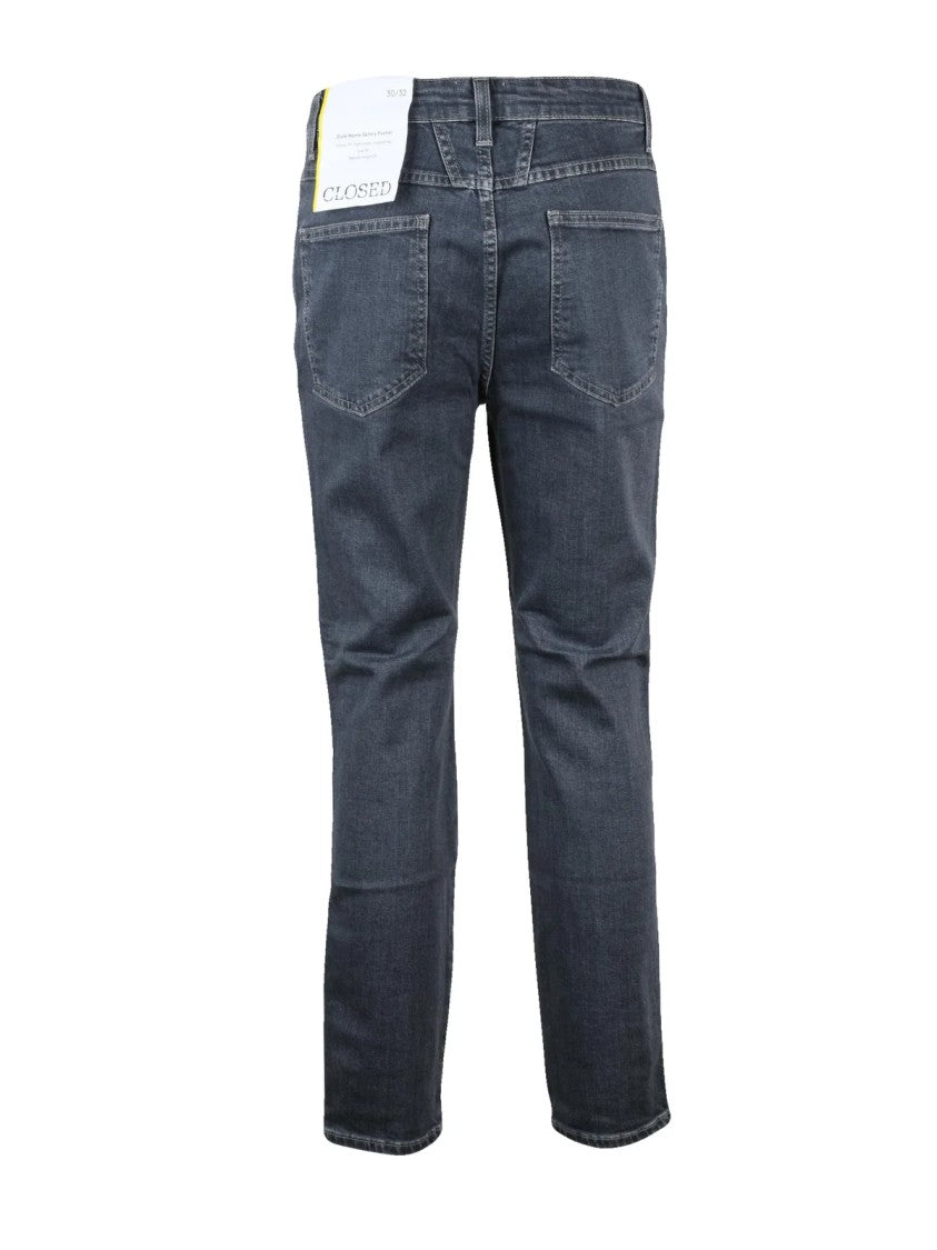 Closed Cropped Skinny Pusher Jeans With Distressed Finish