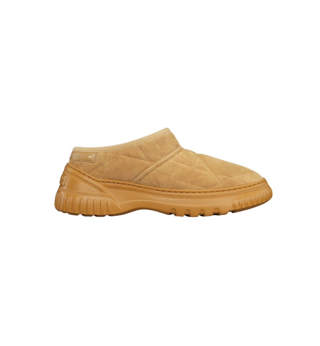 Christian Dior Brown Quilted Suede Shearling Slip-On Boots