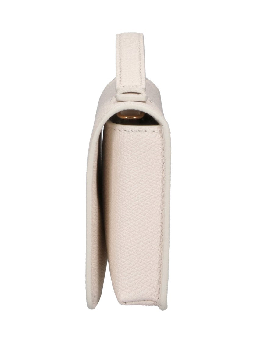 Valentino Garavani White Vlogo Signature Calfskin Gold Chain Wallet