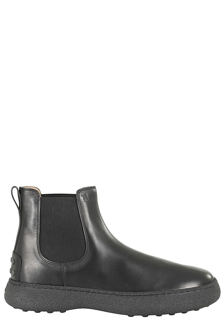 Tod's Black Smooth Leather Winter Boot