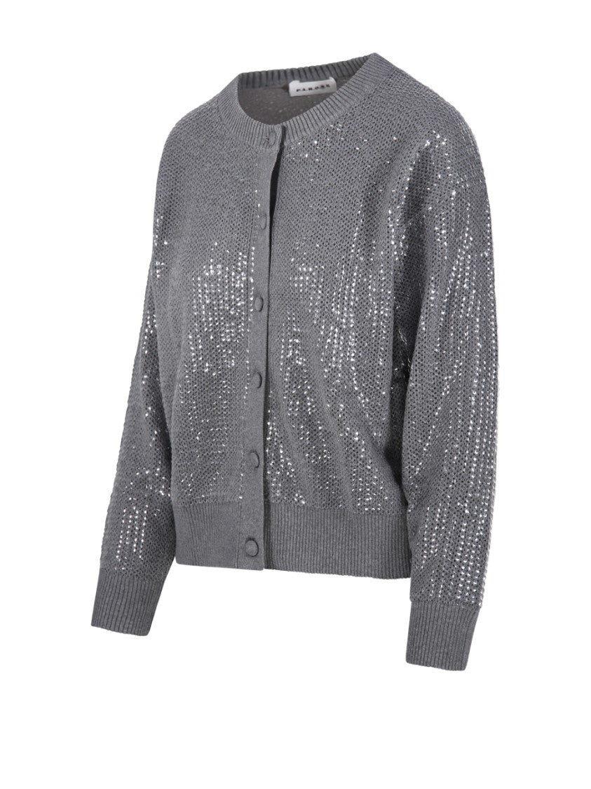 Parosh Shimmering Sequin-Embellished Cardigan With Relaxed Fit