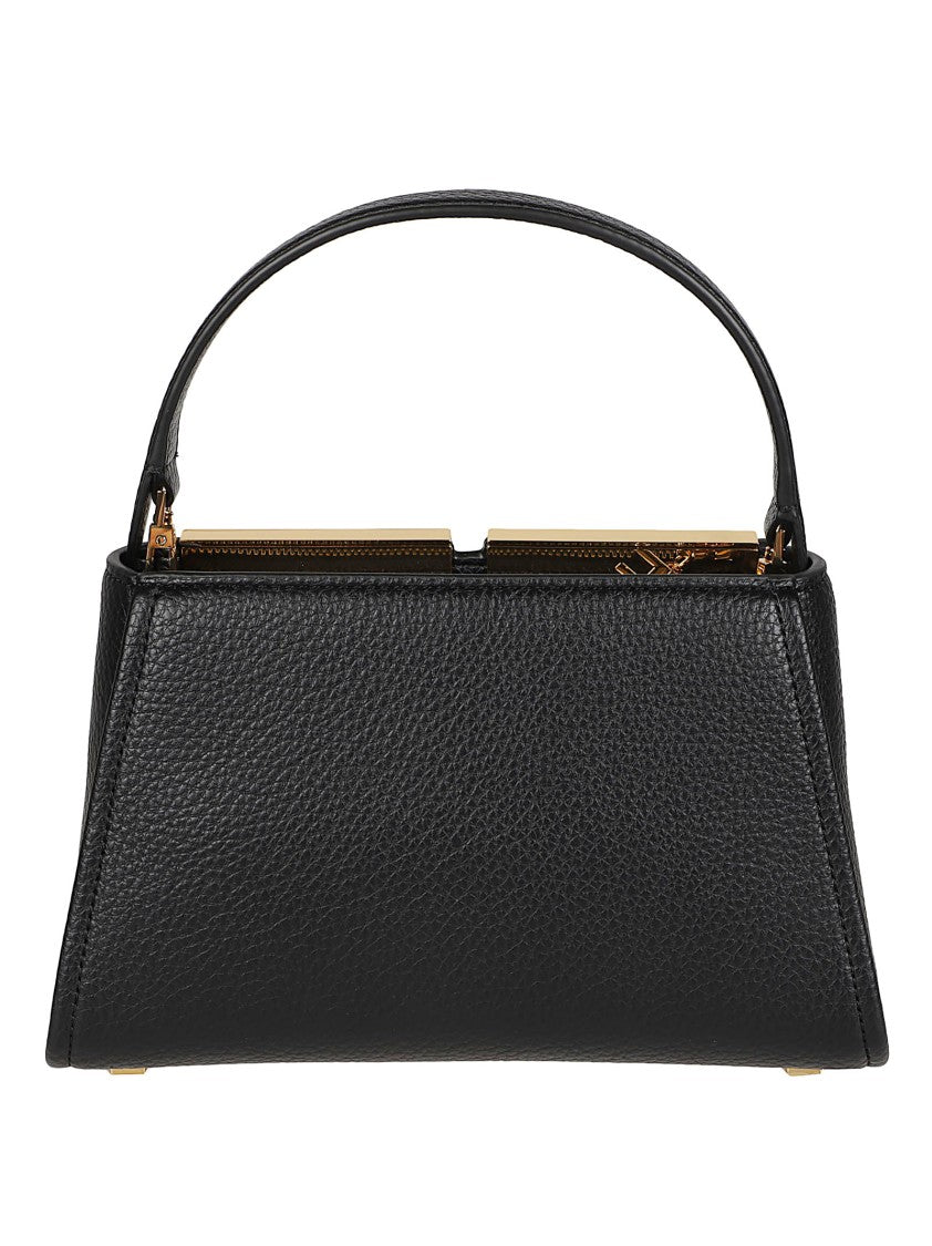 Elisabetta Franchi Rectangular Handbag With Geometric Design And Metallic Accents
