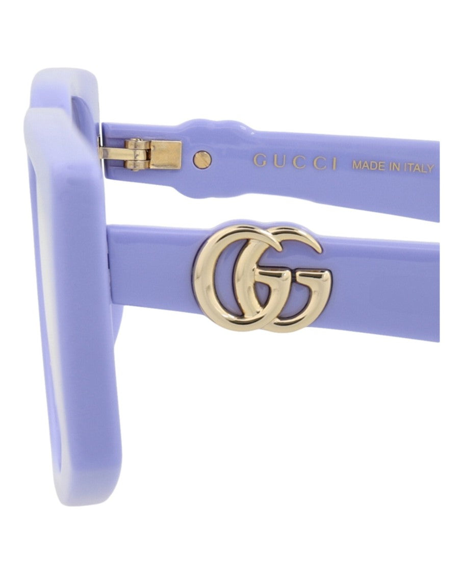 Gucci Square-Frame Injection Sunglasses With Gold Logo Accent